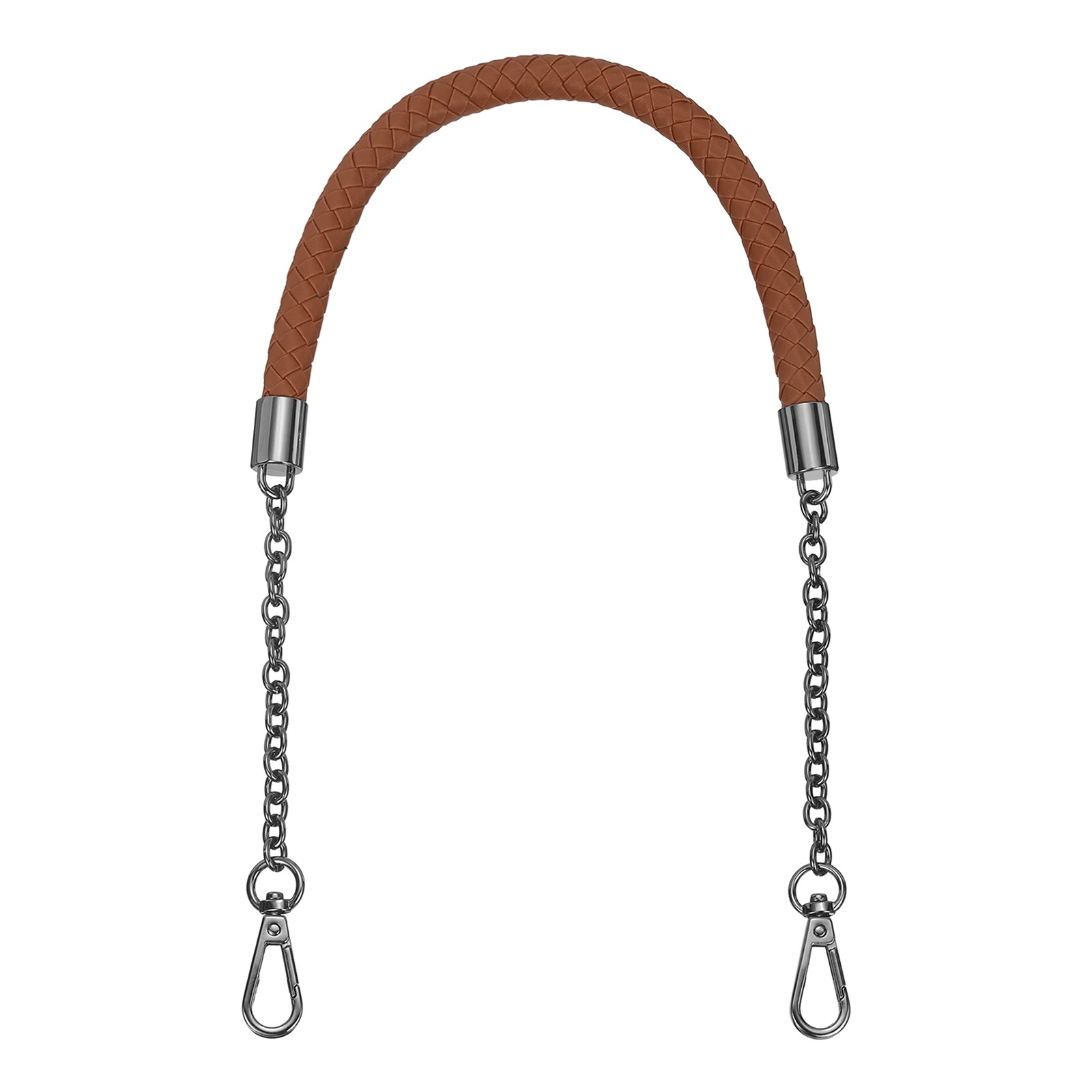 62cm/24.4" PU Leather Braided Purse Strap (Brown, Black Buckle)