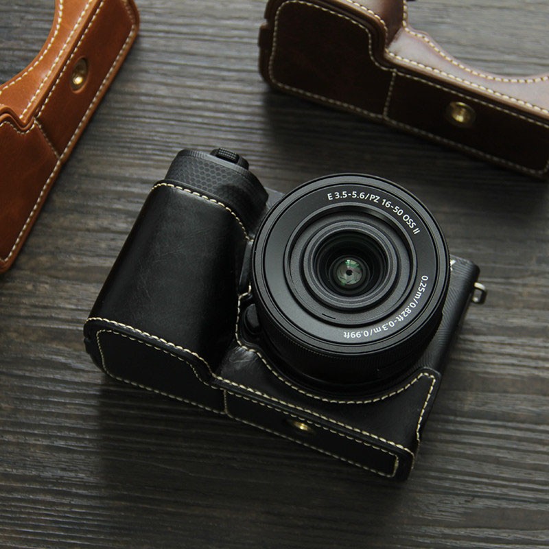 For Sony Zve10 II Second Generation PU Leather Camera Bag Dock Case Base Cover