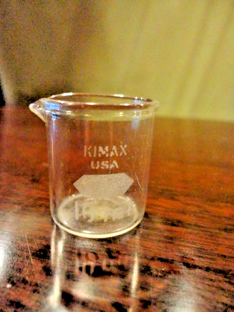 KIMAX Pyrex Vile Beaker Flask 10 ml Science Measuring Vintage