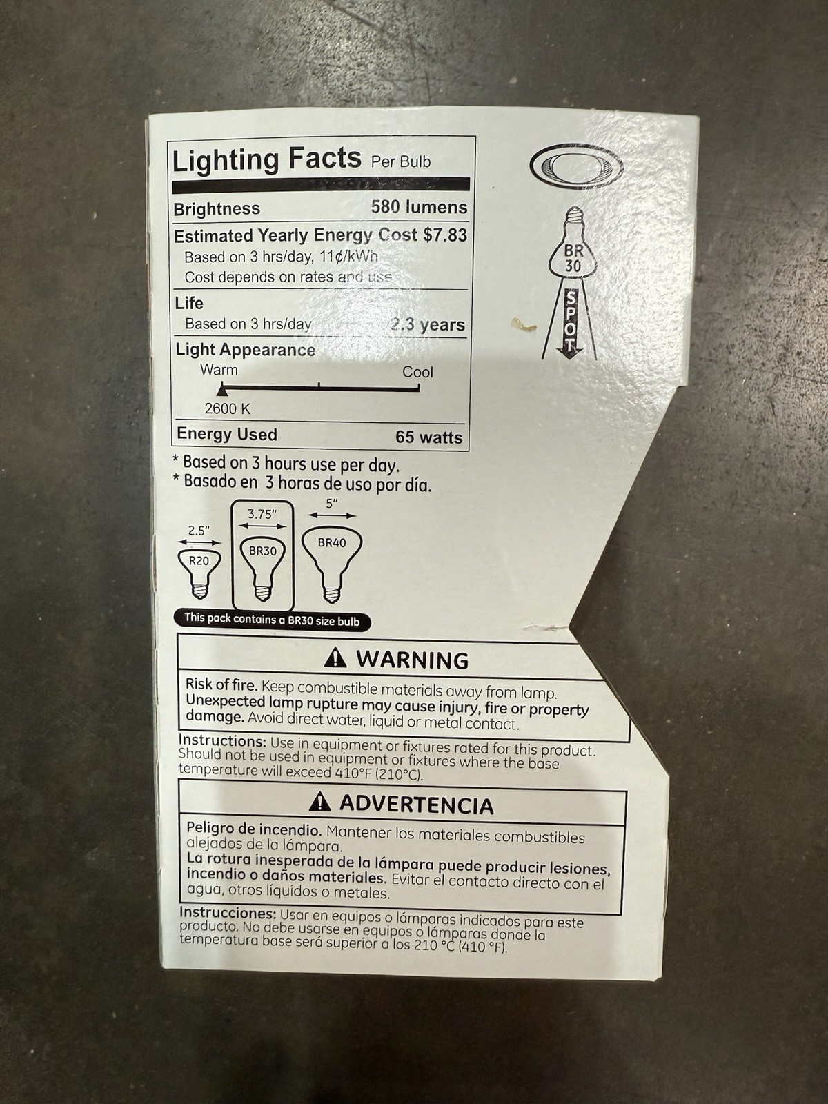 3 GE 65 WattBR30 Indoor Spot Lights Soft White