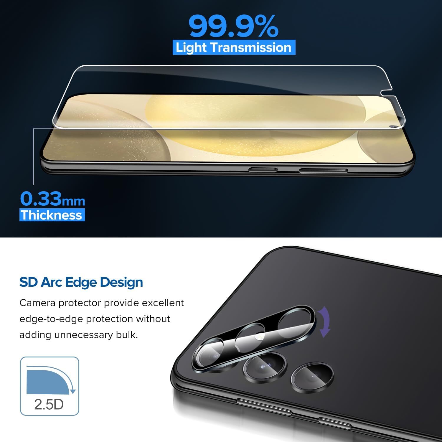 For Samsung Galaxy S24 Ultra 24 Plus Tempered Glass Screen Camera Lens Protector