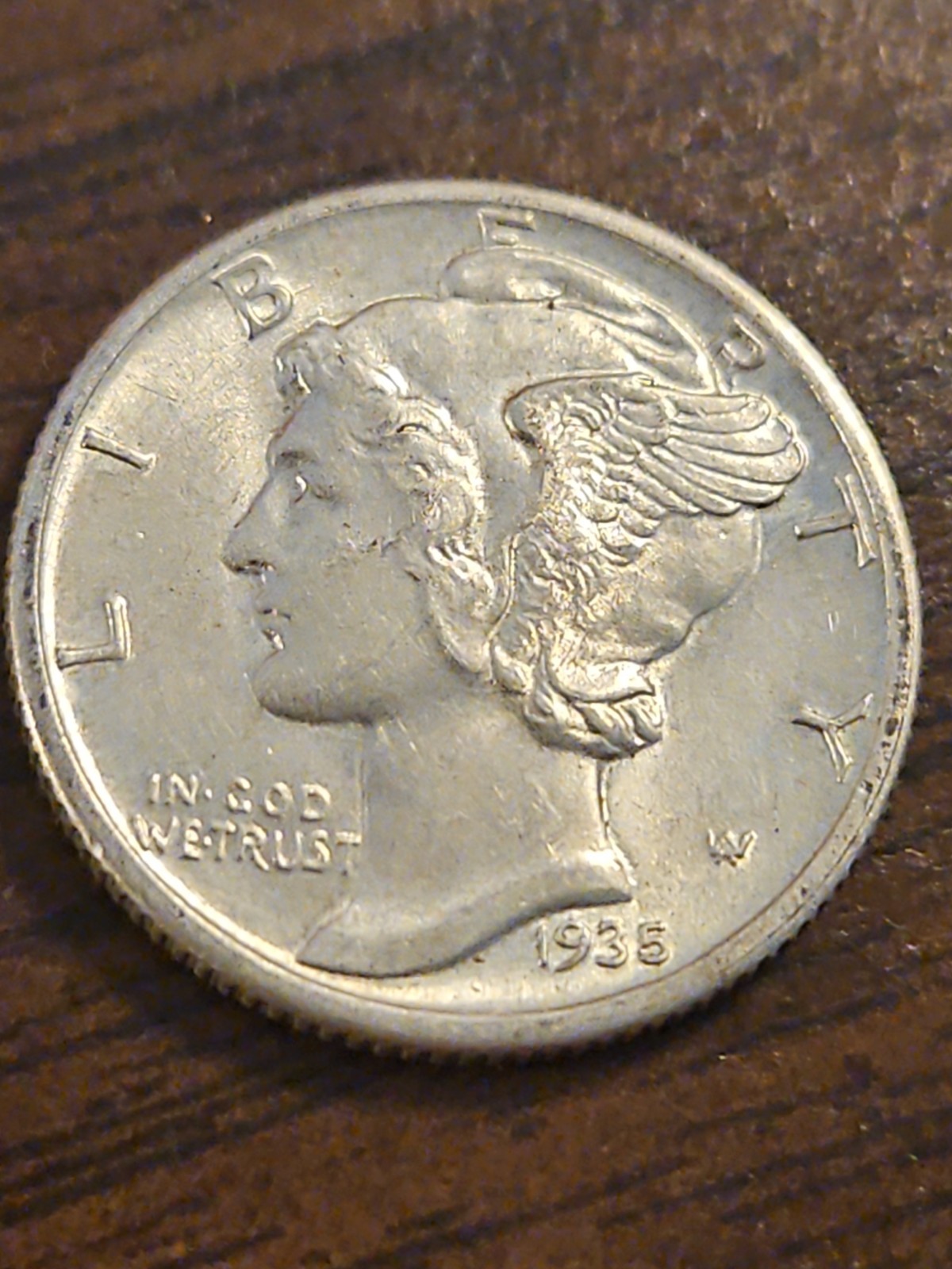 1935 Silver Mercury Dime BU