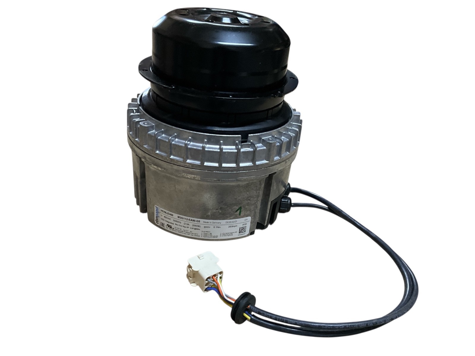 Ebmpapst: Electric Motor HD58JZ460, M3G112-EA90-G5, 460VAC, 50/60Hz, 2836RPM