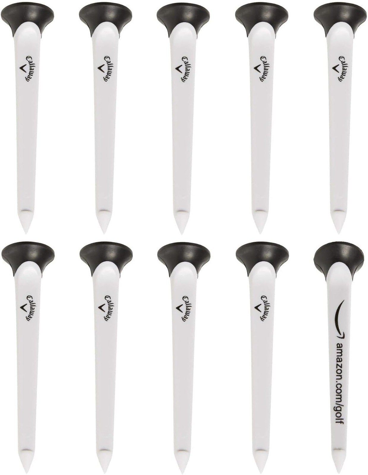 Callaway Par Tee Plastic Golf Tees 10 Pack Black/White