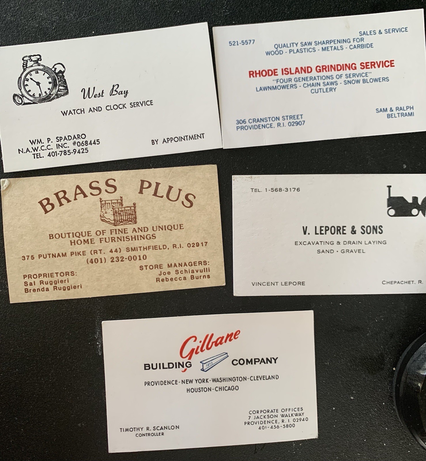 Business Cards From Rhode Island, Massachusetts And New York. 28