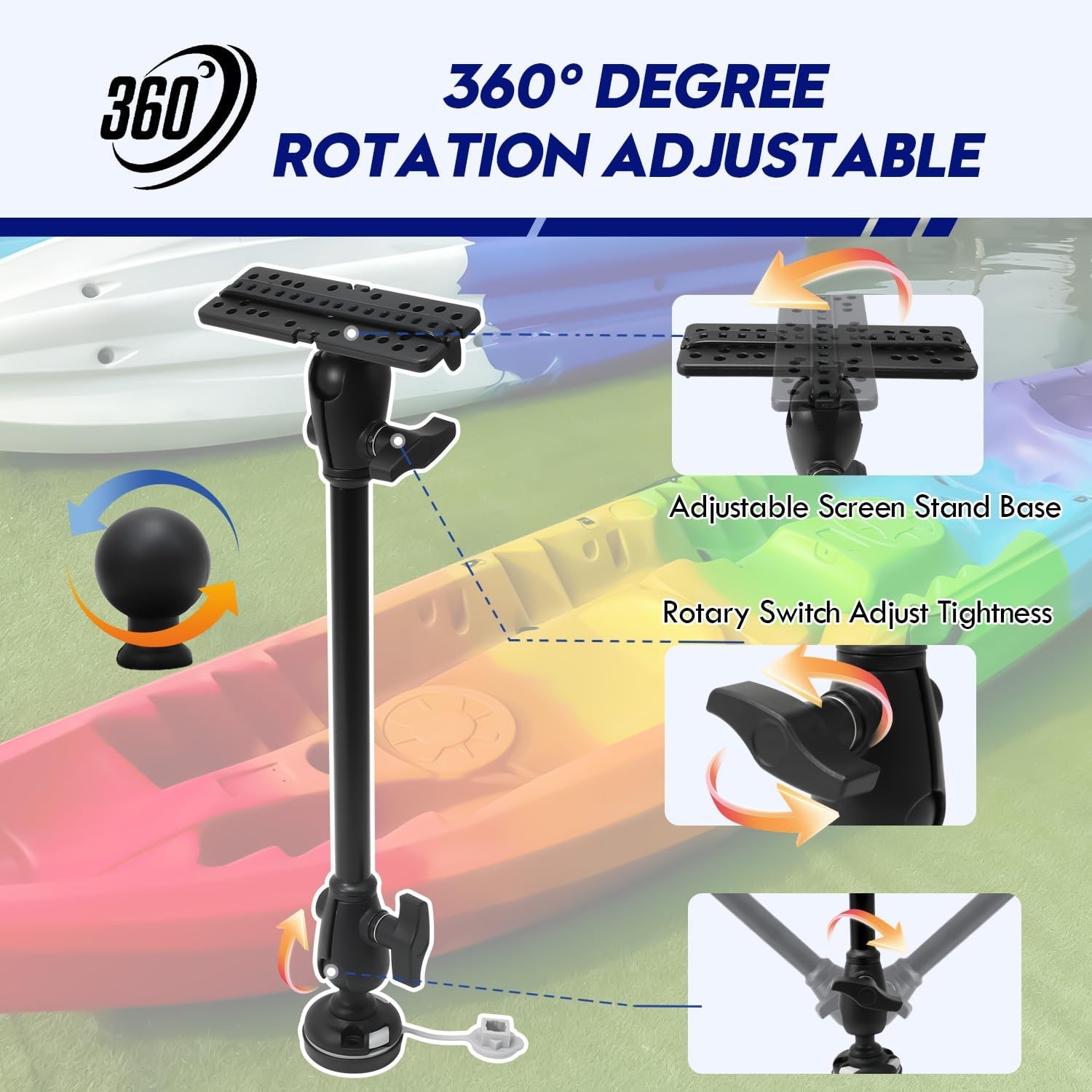 1.5"/C Size Ball Fish Finder Mount,Marine Electronic/Depth Finder Mount for Boat