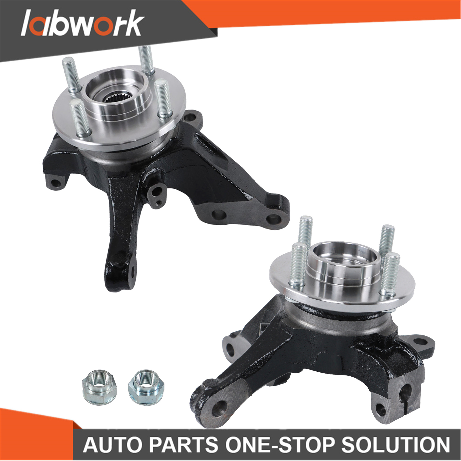 Labwork Front LH RH Knuckle & Wheel Hub Bearing For 2013-2019 Nissan Versa 1.6L
