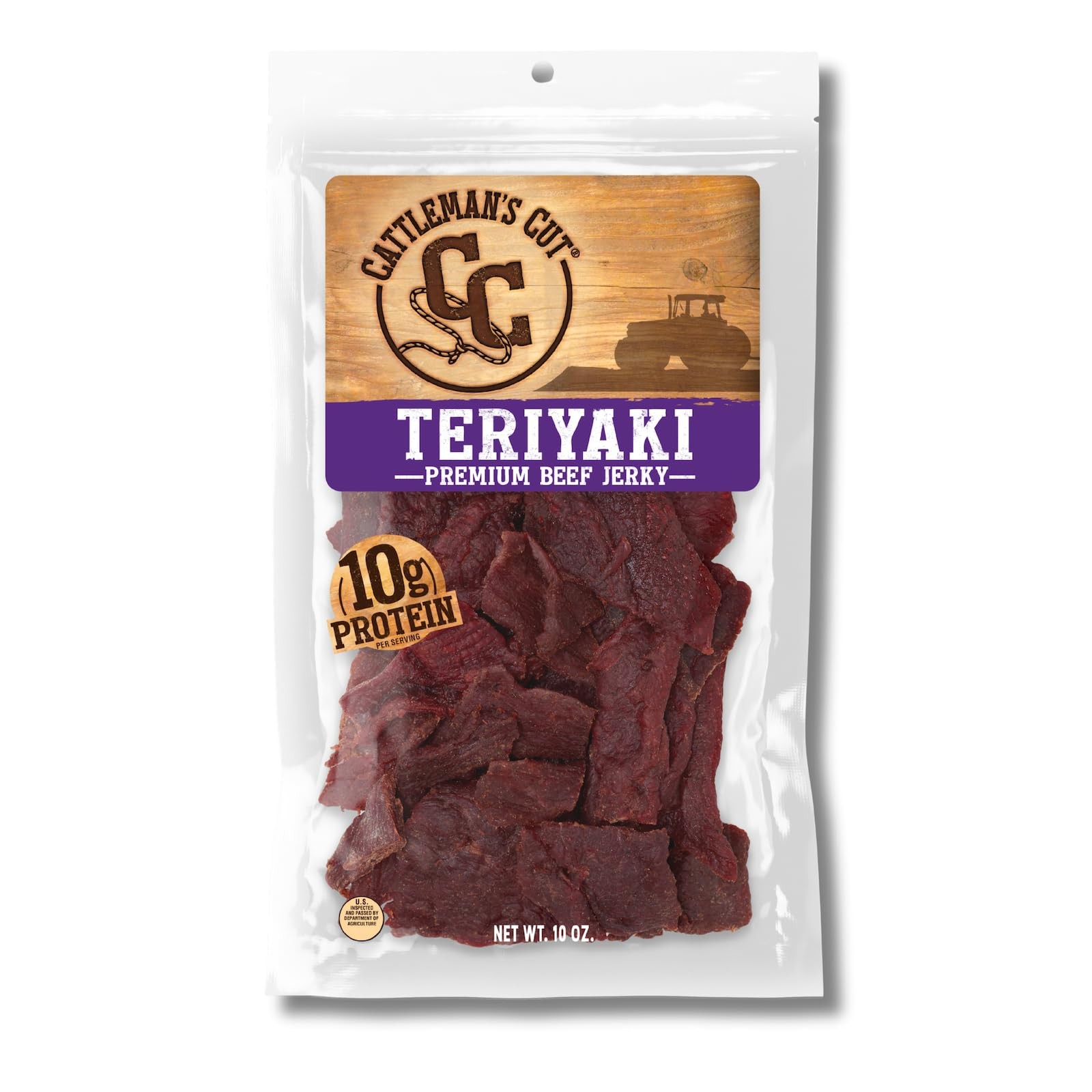 Cattleman's Cut Teriyaki Beef Jerky, Premium Marinated 10 Ounce (Pack of 1)
