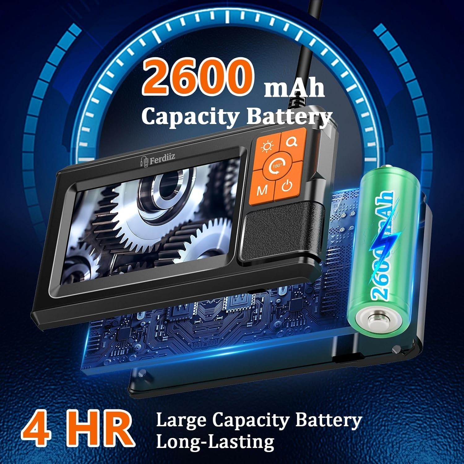 1920P HD Endoscope with 16.4ft Cable & LED Lights - Waterproof Inspection Tool