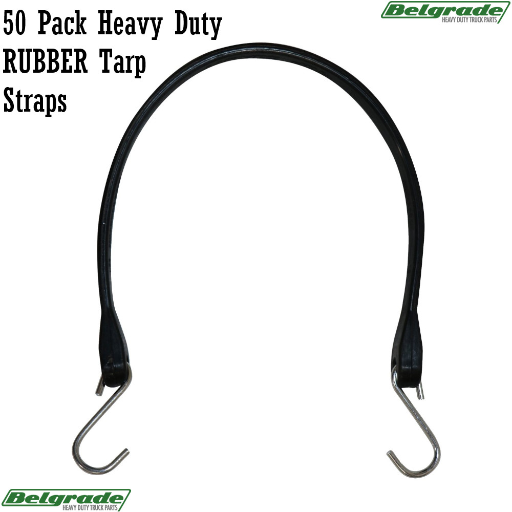 50 Pack 15" Heavy Duty RUBBER Tarp Straps TARP TIE DOWN Bungee Cords