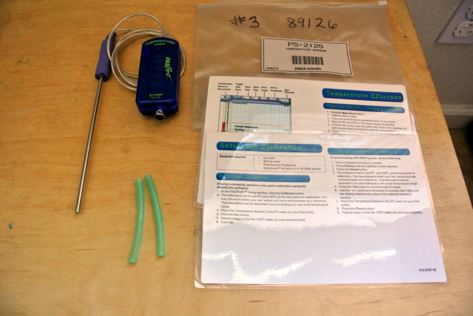 PASCO SCIENTIFIC PASPORT PS-2125 TEMPERATURE SENSOR PROBE FOR XPLORER, ETC