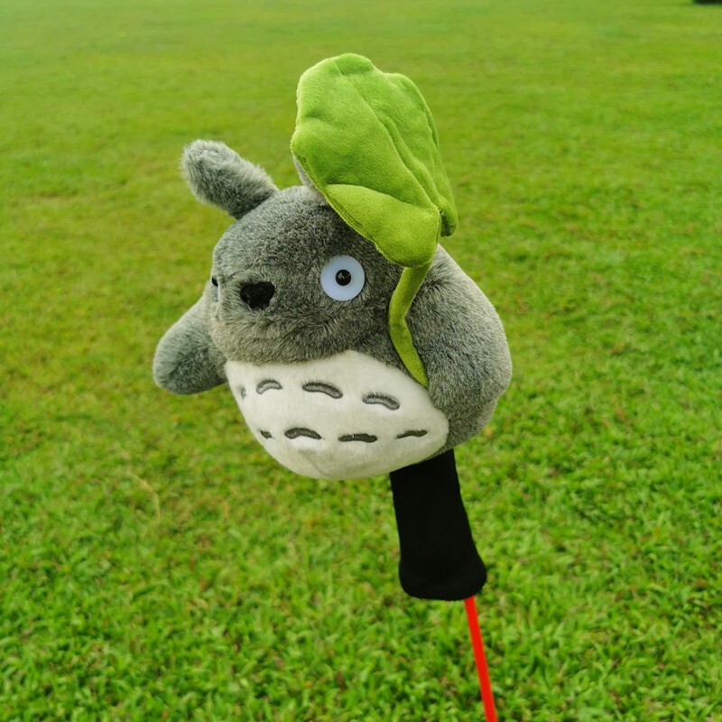 Golf Club Driver Fairway Wood Head Cover Cute Pet Cat Totoro Leaf Umbrella