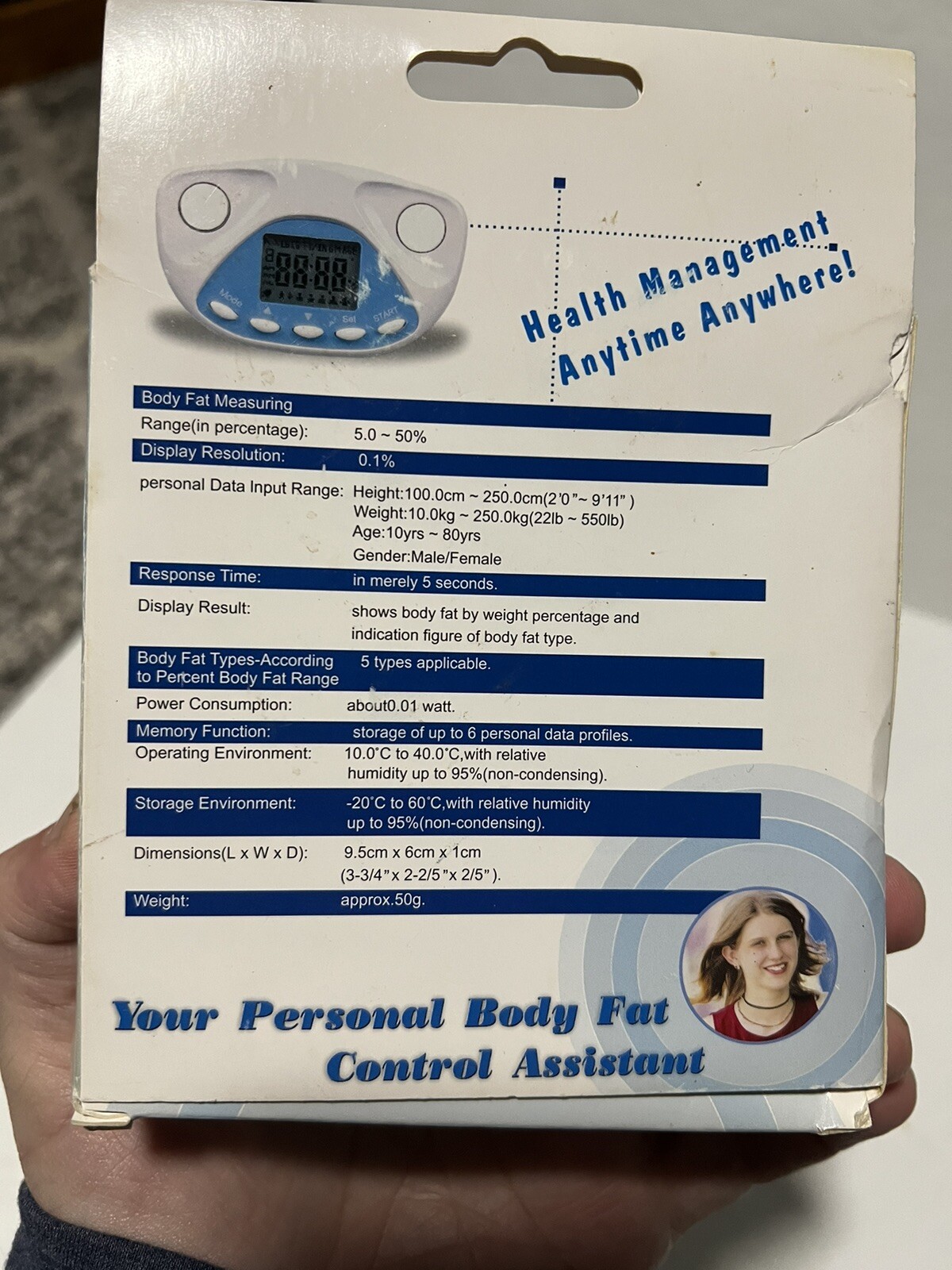 Hand-Held Body Fat Analyzer - Palm-Size