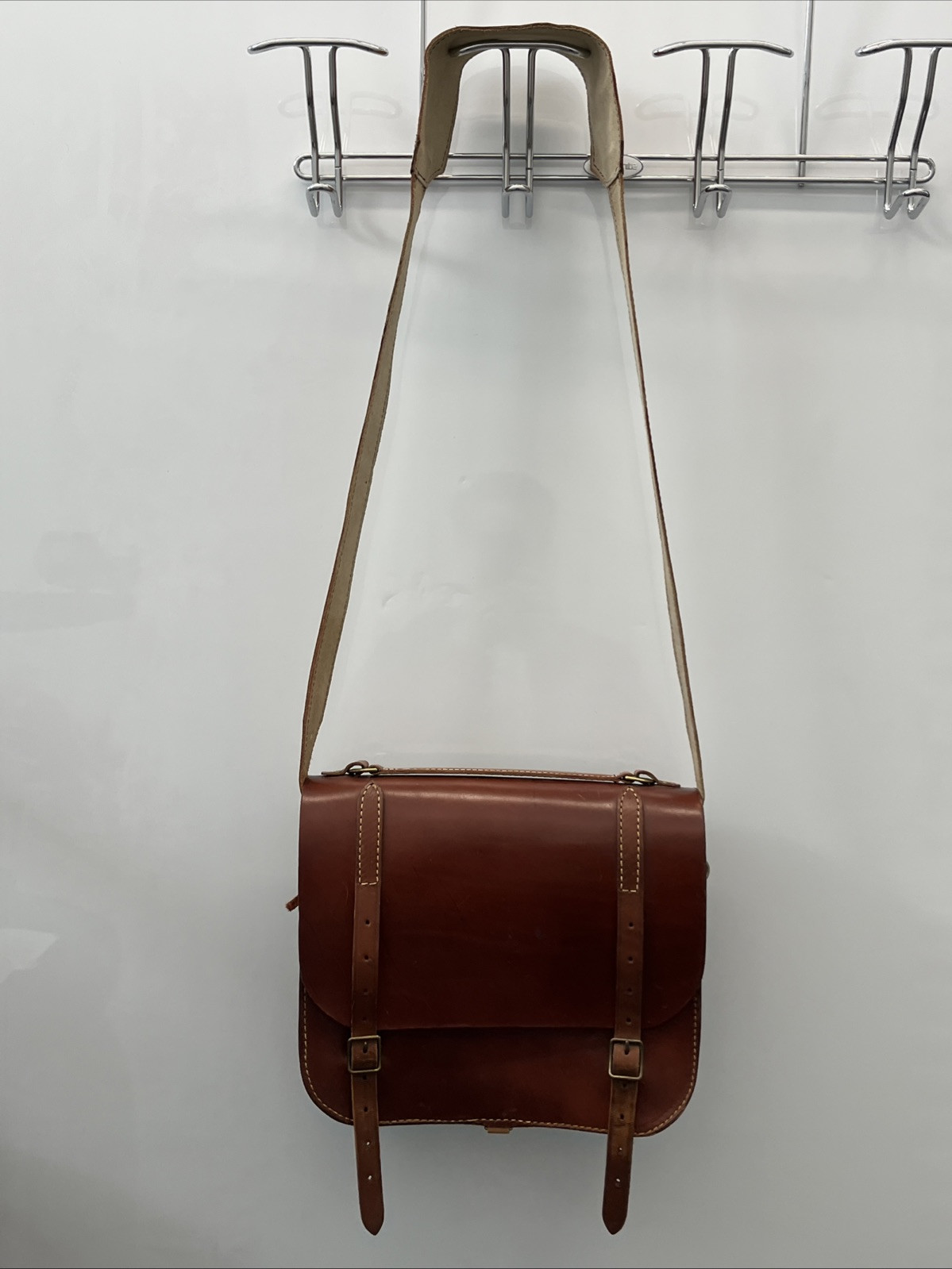 Triple K San Diego #133 Brown Leather Crossbody Bag - Made in USA, Vintage