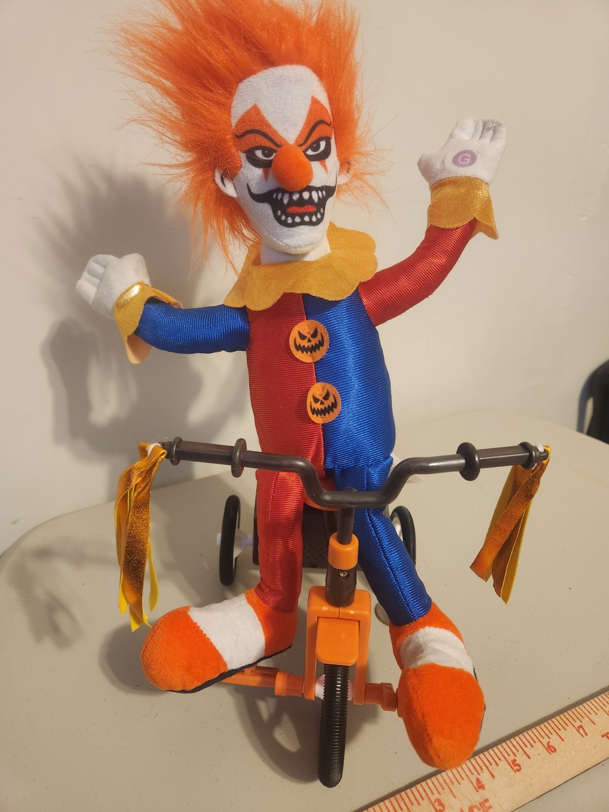Halloween GEMMY Motorized Scary Clown On A Bike Animated Creepy Music Spooky Toy