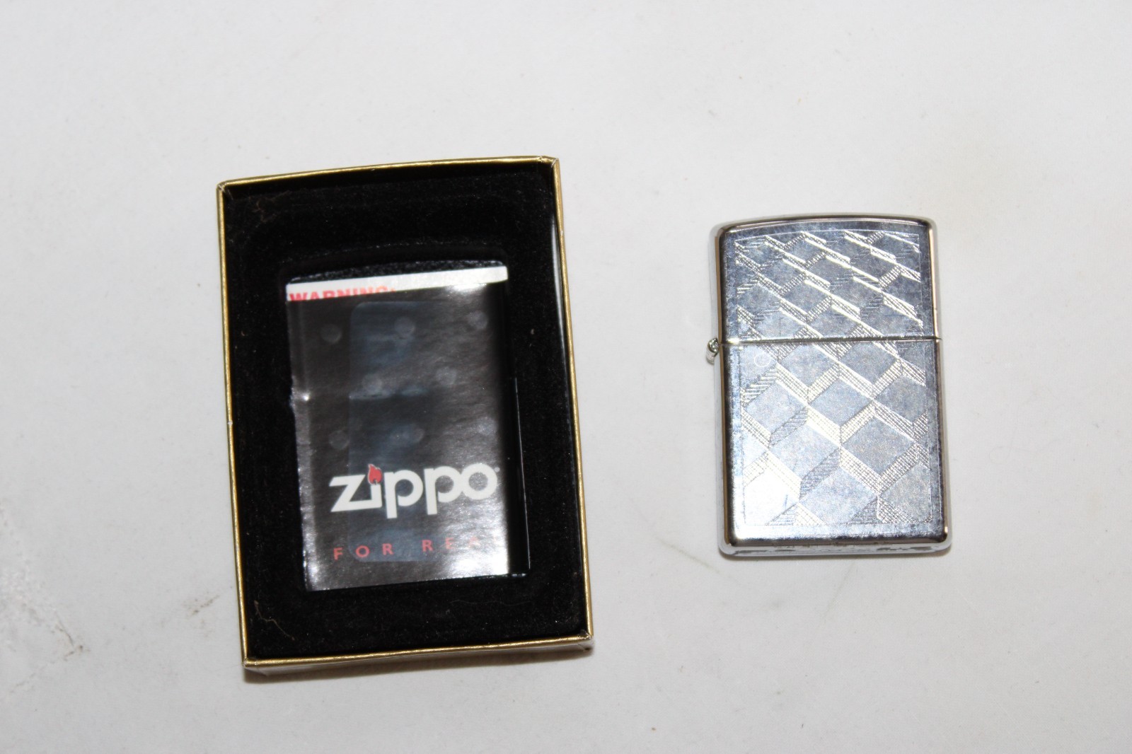NOS 2003 Zippo Lighter Honeycomb Cube Pattern Sealed / Unfired