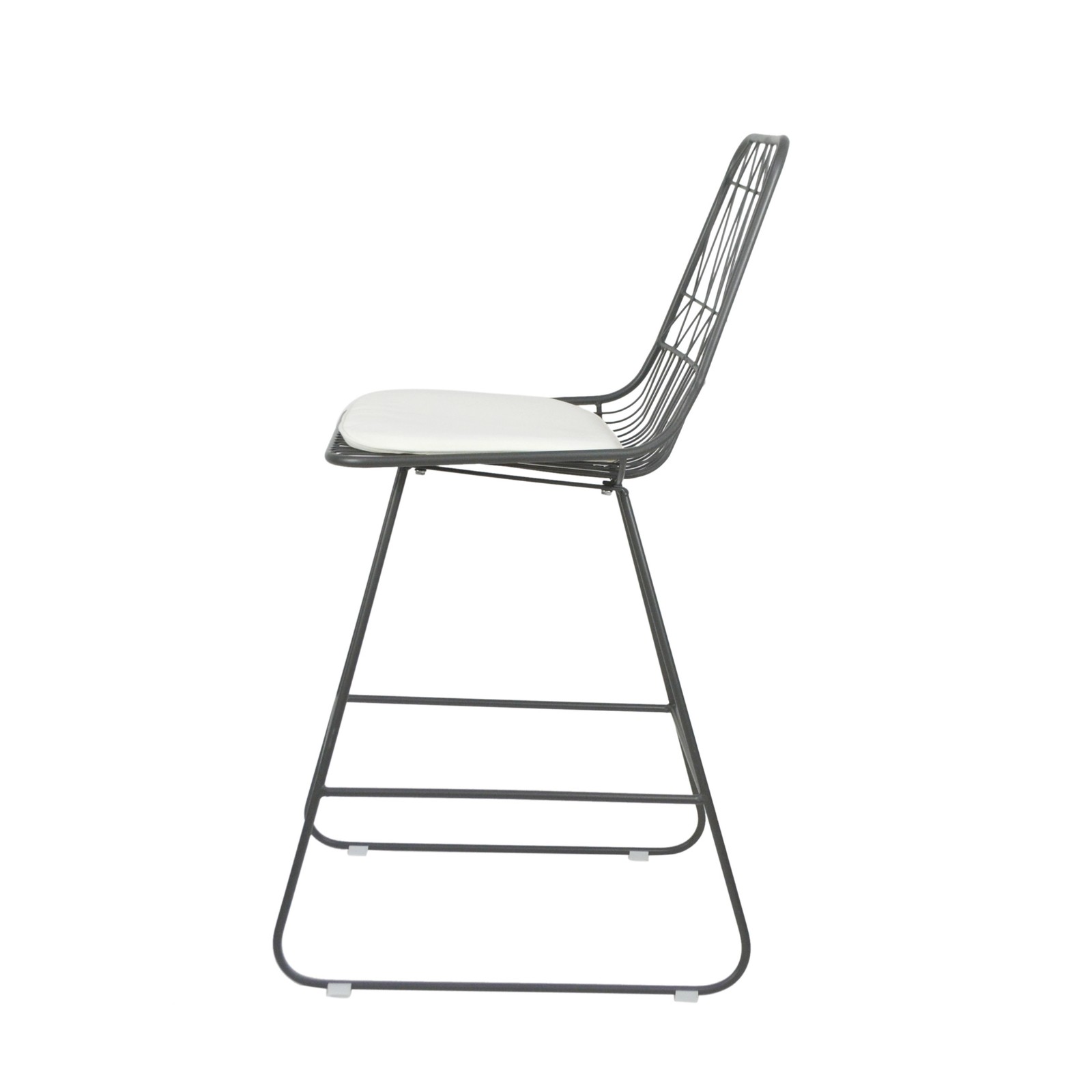 Modern Wire Counter Stools with Cushions (Set of 2) For Indoor & Outdoor