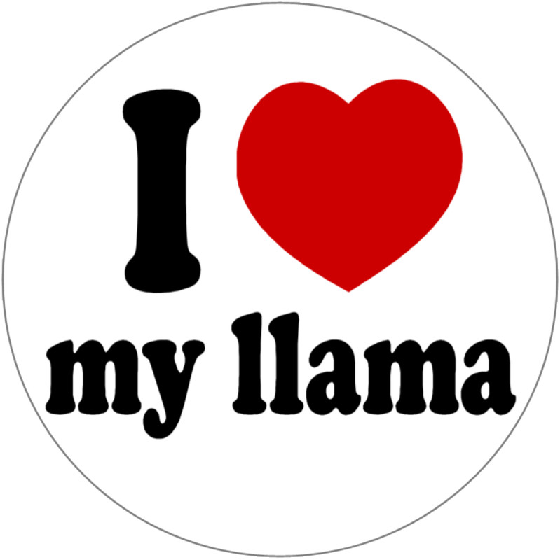 I Love My Llama - 3 Pack Circle Stickers 3" x 3"