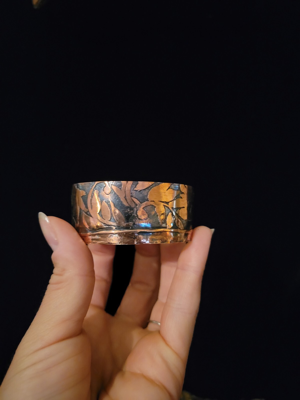 Rustic Mountain Stamped Cuff