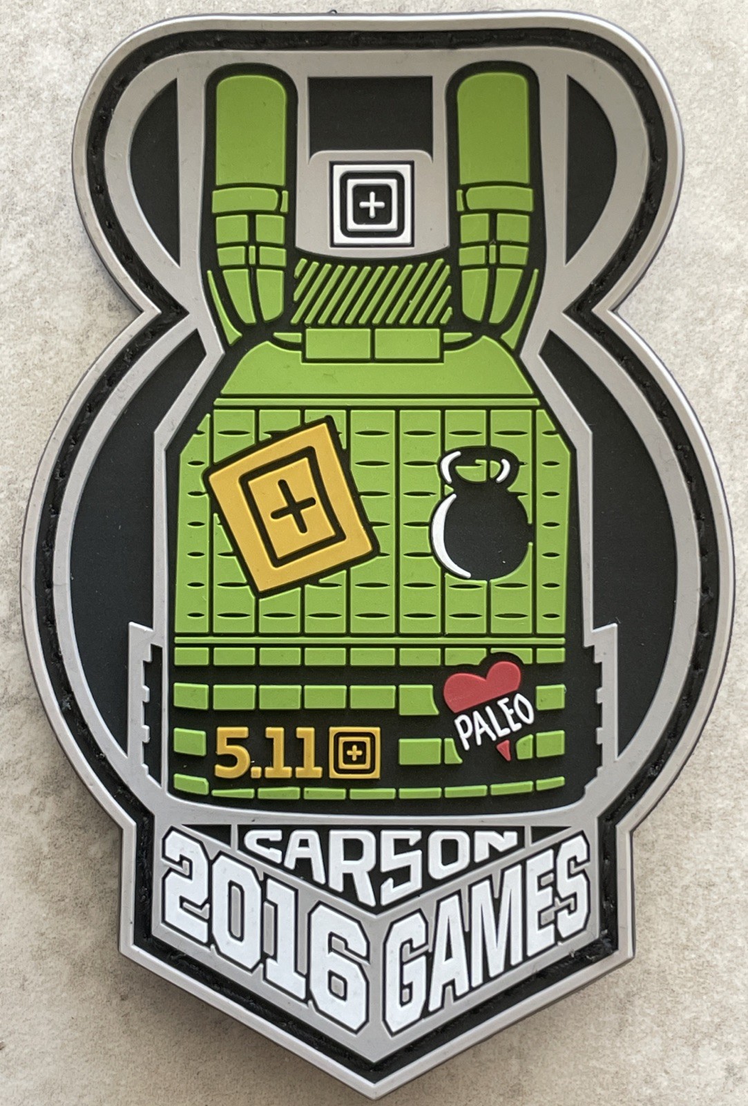 NEW 5.11 TACTICAL KETTLE BOMB PATCH CARSON 2016 GAMES CROSSFIT KETTLEBELL VEST
