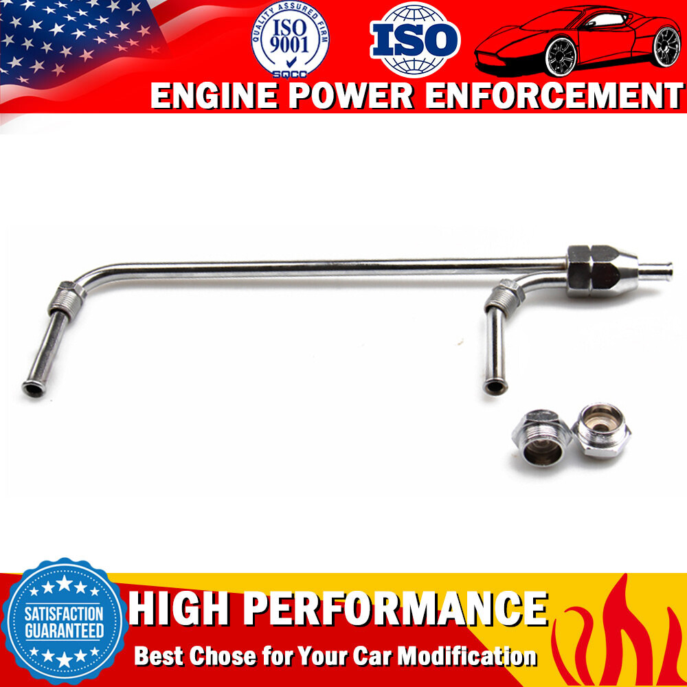 Chrome Dual Feed Fuel Line For Holley Carburetor 4150 Double Pumper 3/8 Hose Bbc