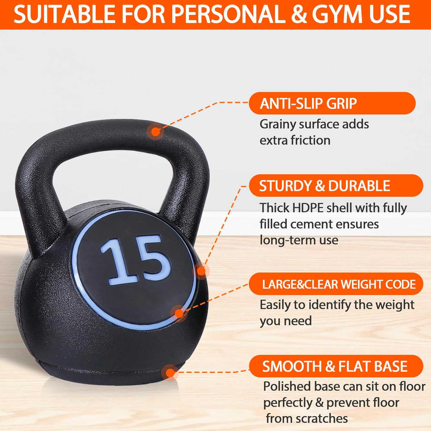 F2C Kettlebell Sets 4 Piece Strength Training Kettlebells Weight Set 5Lb, 10Lb,