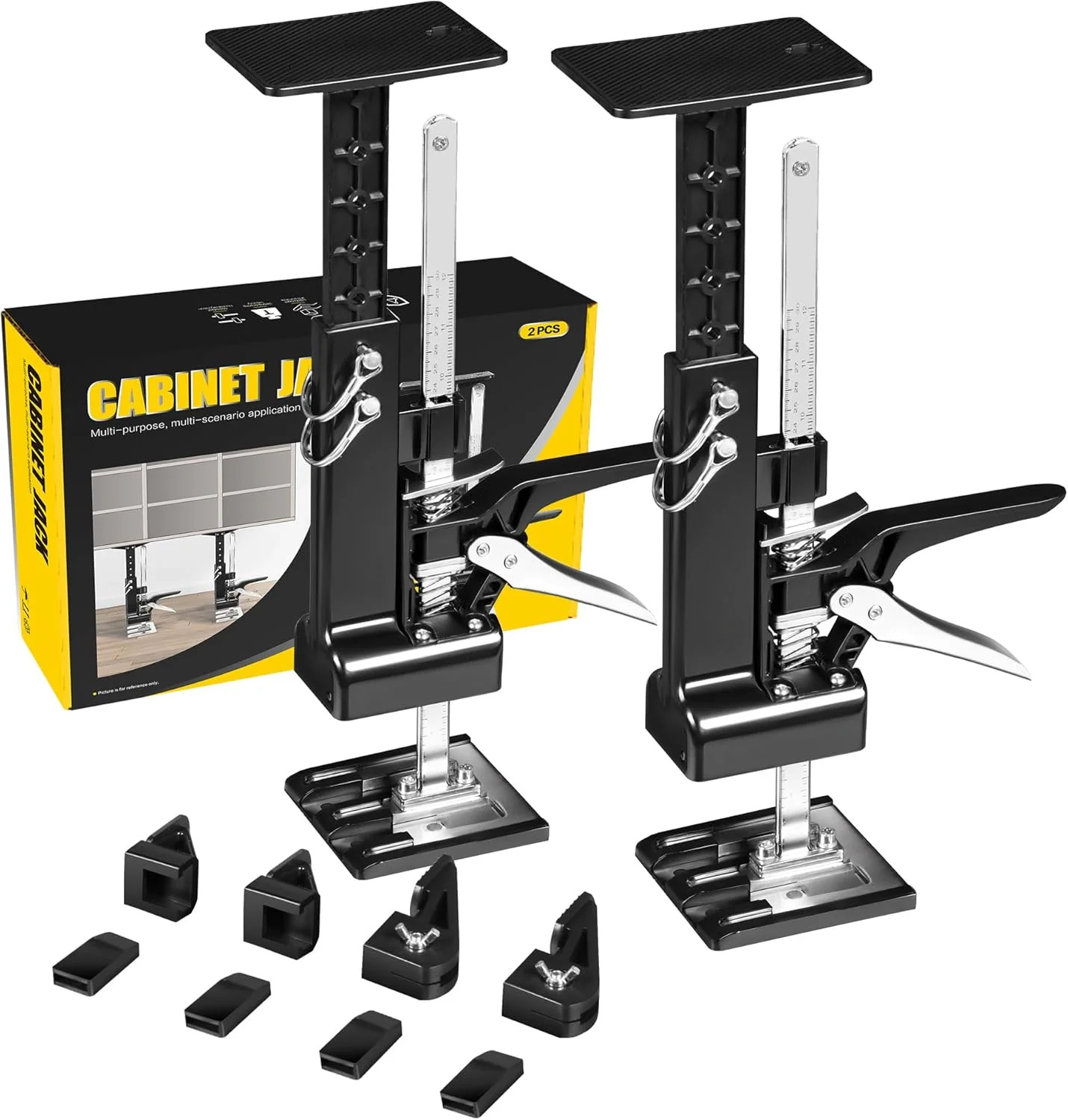 YELLOW JACKET Cabinet Jacks 2 Pack for Installing Cabinets, Labor Saving Arm Jac