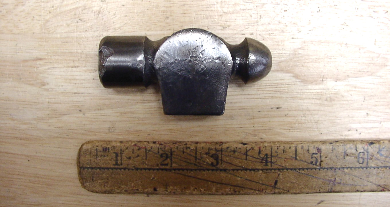 Old Used Tools,9 oz. Collared Ball Peen Hammer Head,3-5/16",W/1" Face,FAIR,L@@K!