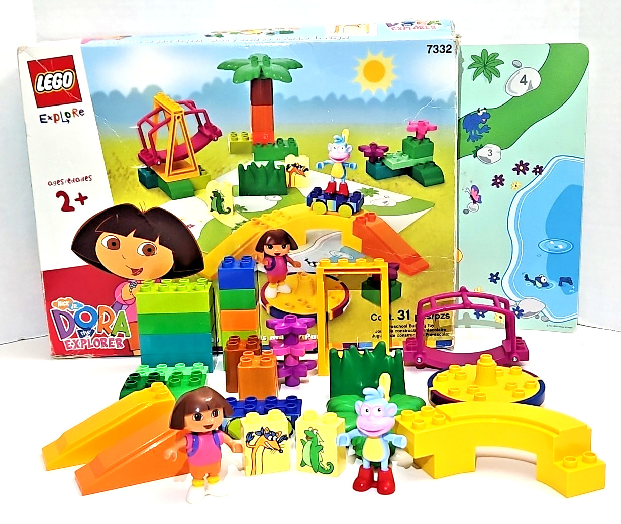 LEGO Explore Dora Play Park 7332 Complete Set Playmat Box Boots Dora Rare