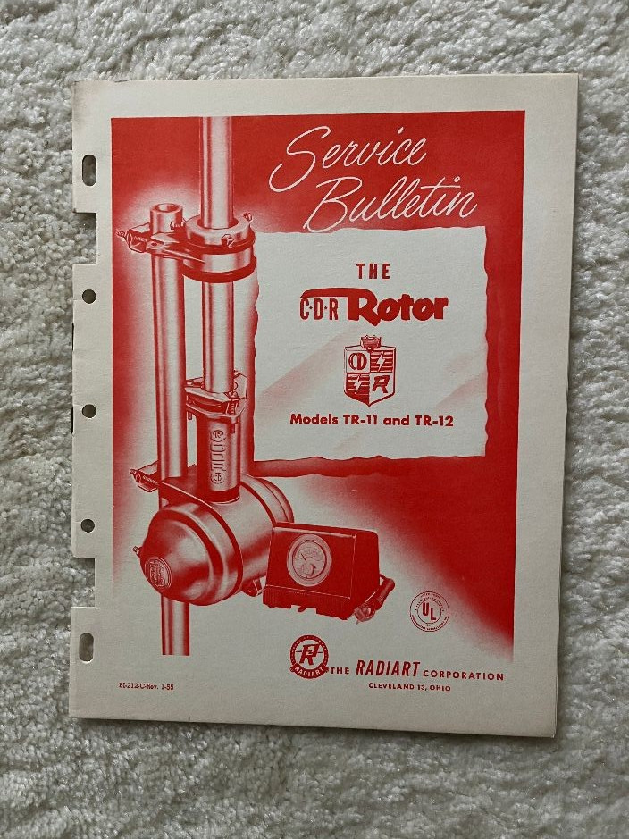 Service Bulletin Radiart Rotor Model TR-11 & TR-12 Revised January 1955