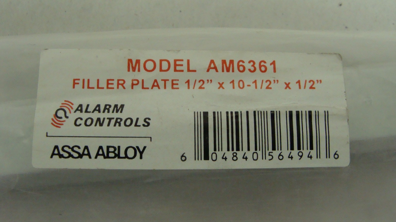 ALARM CONTROLS AM6361 1/2" FILLER PLATE NEW NOS ASSA ABLOY