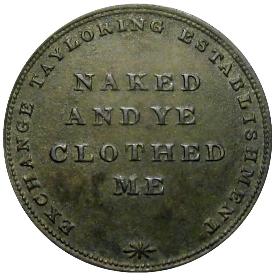 (1827) New York  NY 295Ab (R-8) Tayloring A W Hardie Early Merchant Token