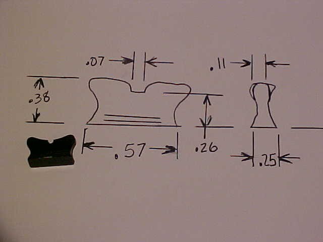 Williams Open Sight Blade 1/4" dovetail "U" Notch 5/16" . DDo