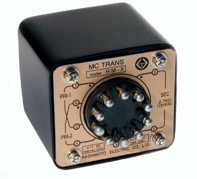 A Pair of Hashimoto HM-X MC Cartridge Step up input Transformer. 15-100KHz