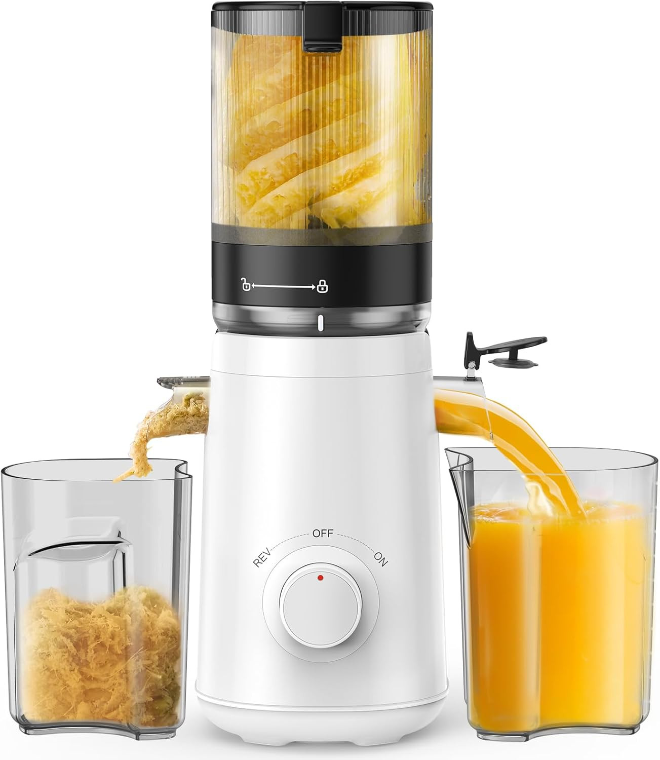 300W Cold Press Juicer Machine - 5.3" Extra Large Feed Chute Fits Whole Fruits