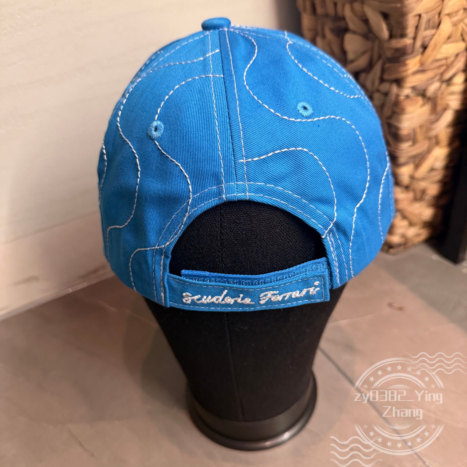 Ferrari new men's outdoor casual adjustable blue striped baseball cap hat
