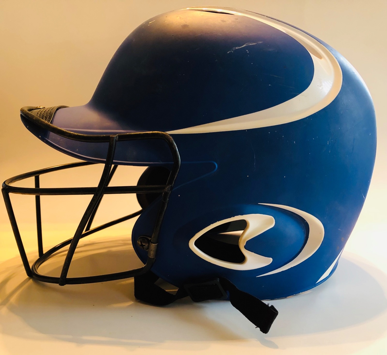 Mizuno MVP G2 Batting Helmet with Cage Adult S/M 6 3/4 - 7 3/4 Blue/White