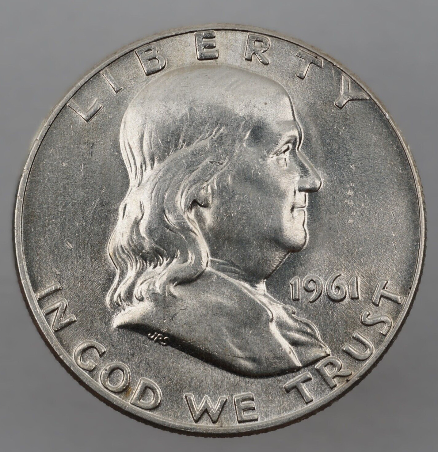 1961 D Franklin Half Dollar 50c Gem BU Full Bell Lines FBL 90% Silver Coin T520
