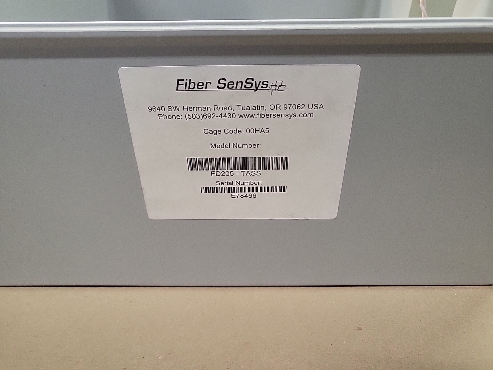 FIBER SENSYS DEFENDER SERIES 200 Perimeter ALARM PROCESSOR ENCLOSURE Box FD205