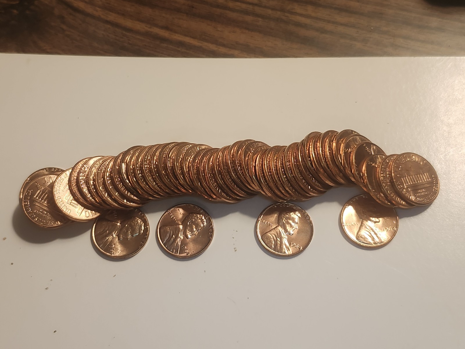1968 "BU"  LINCOLN MEMORIAL CENT PENNY ROLL  50 COINS