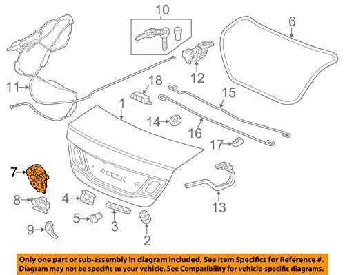 Honda Genuine 74851-TR6-A11 Trunk Lock Assembly