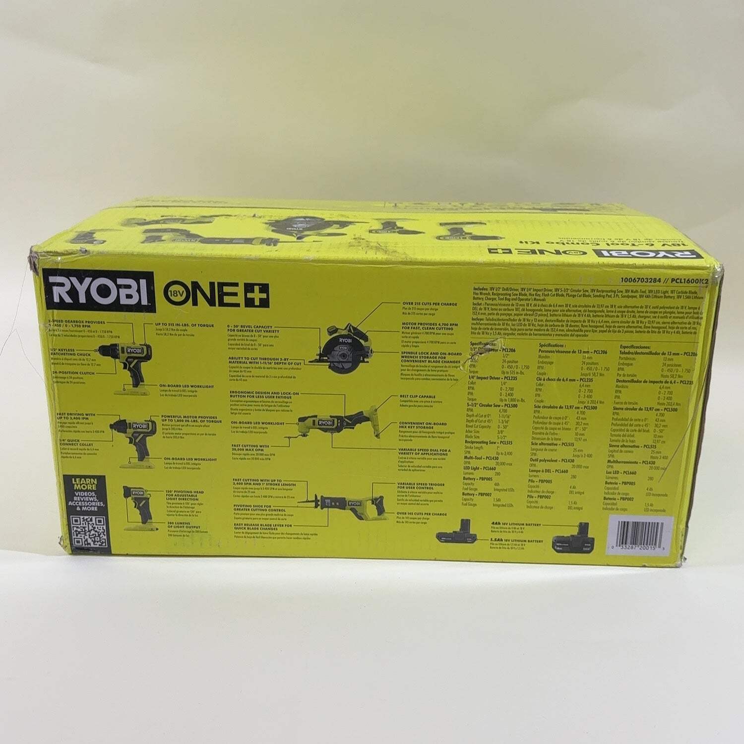 New Ryobi PCL1600K2 18V 6-Tool Combo Kit