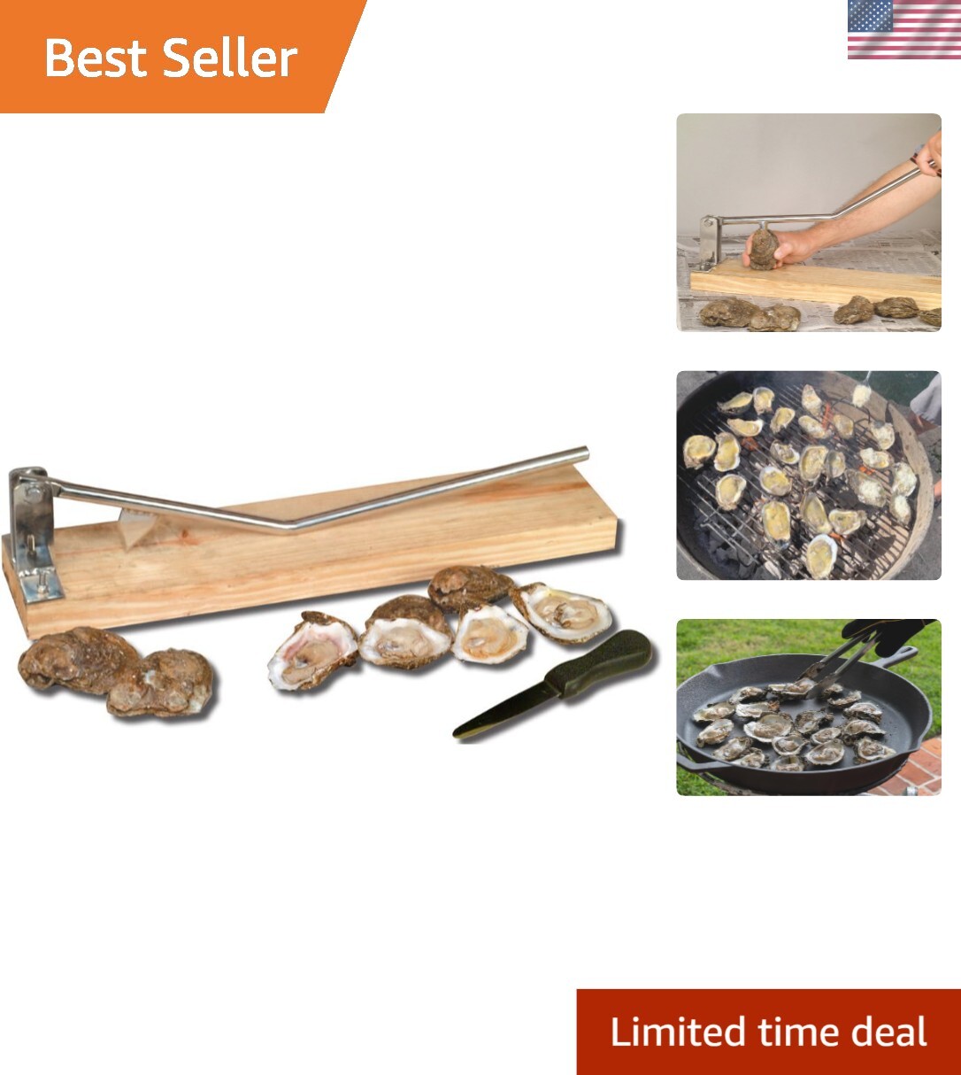 Multi-Functional Oyster Opener with 3.75'' Knife - Perfect for Seafood Lovers
