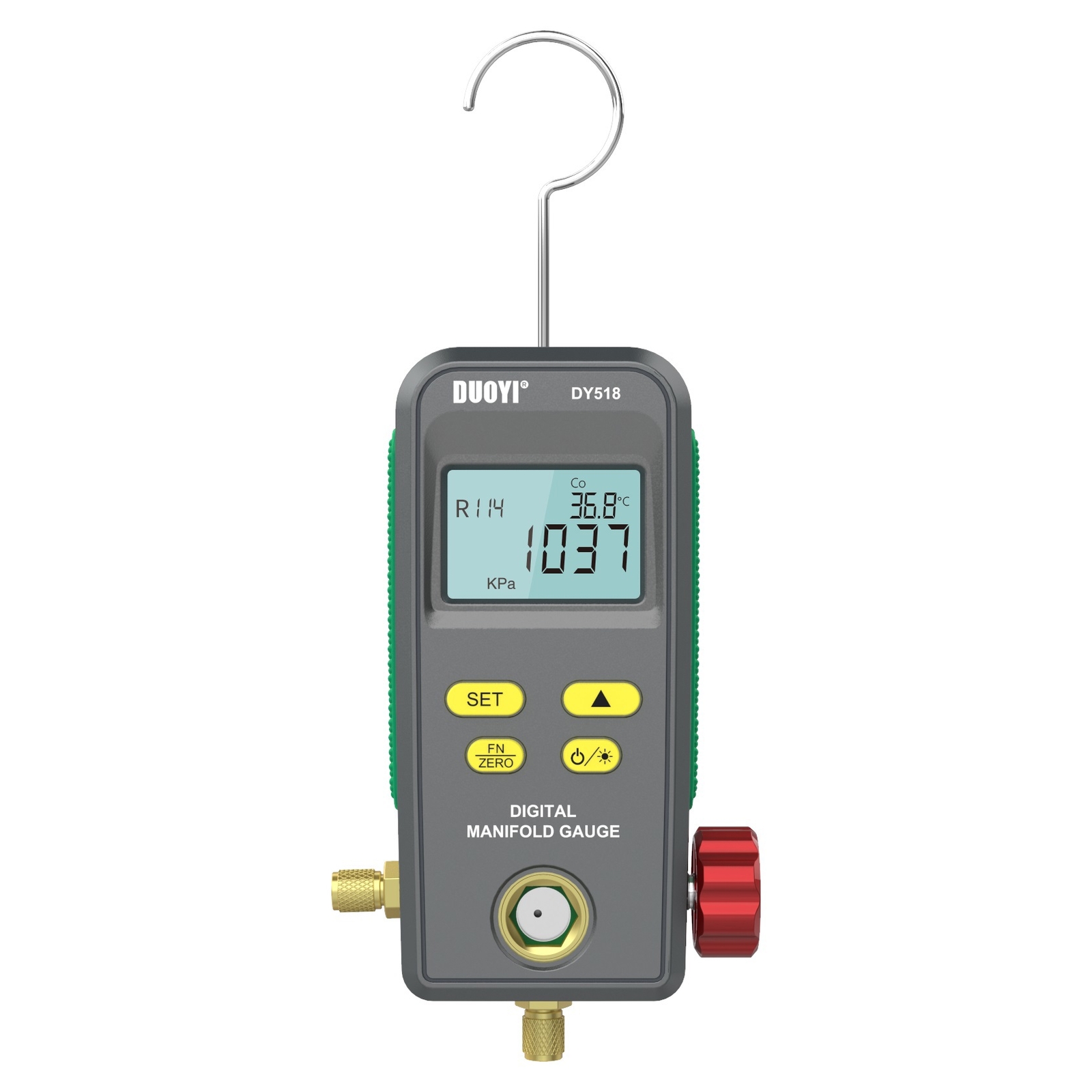 Refrigeration Digital Pressure Gauge Set HVAC System Manifold Temp Vacuum Test