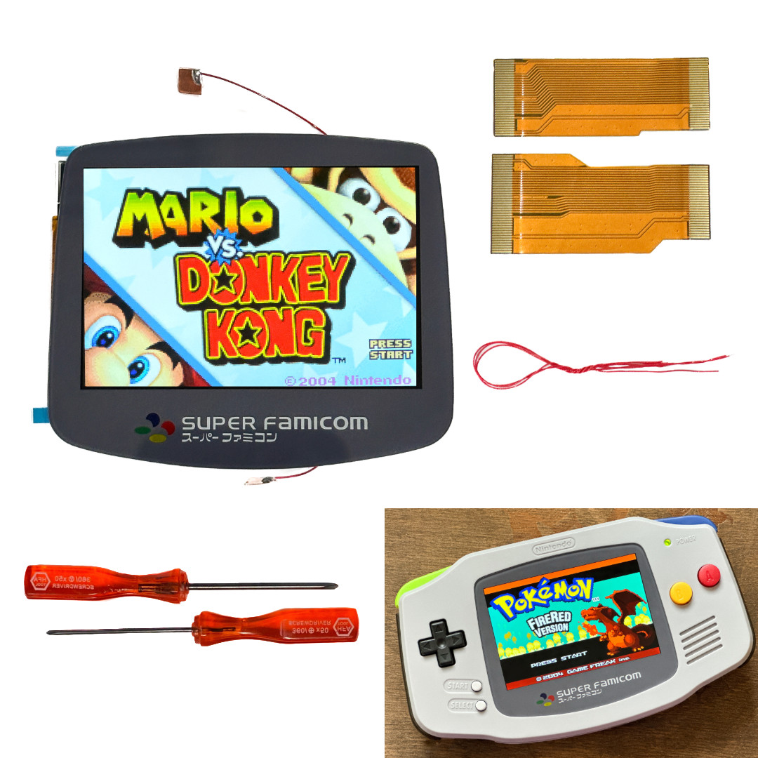 Game Boy Advance GBA V5 SFC FAMICOM IPS LCD Mod DIY Kit - Upgrade your old GBA!