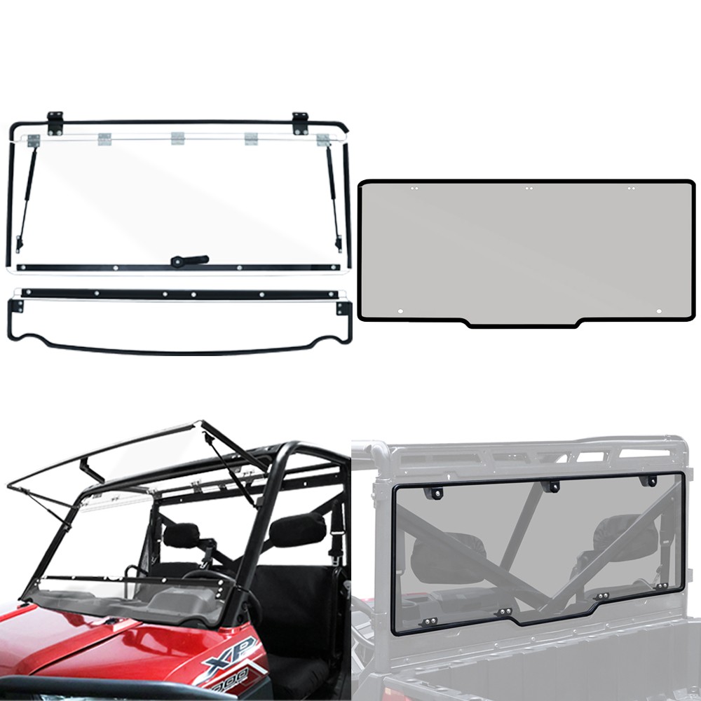 2XFlip Windshield Back Window Set for Polaris Ranger XP 900/XP 1000/Crew XP 1000