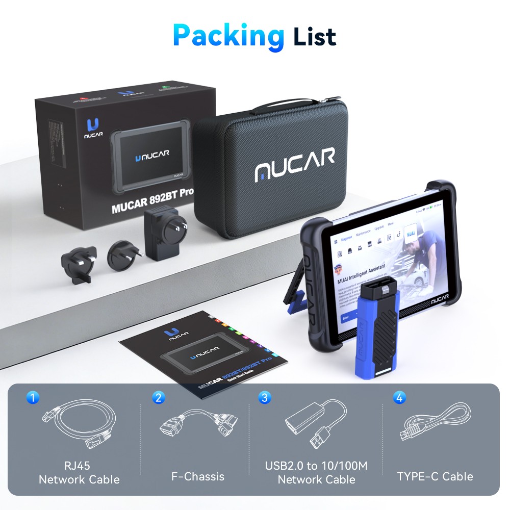 MUCAR 892BT Pro KEY TPMS Programming Tool J2534 Topology Mapping Bidirectional