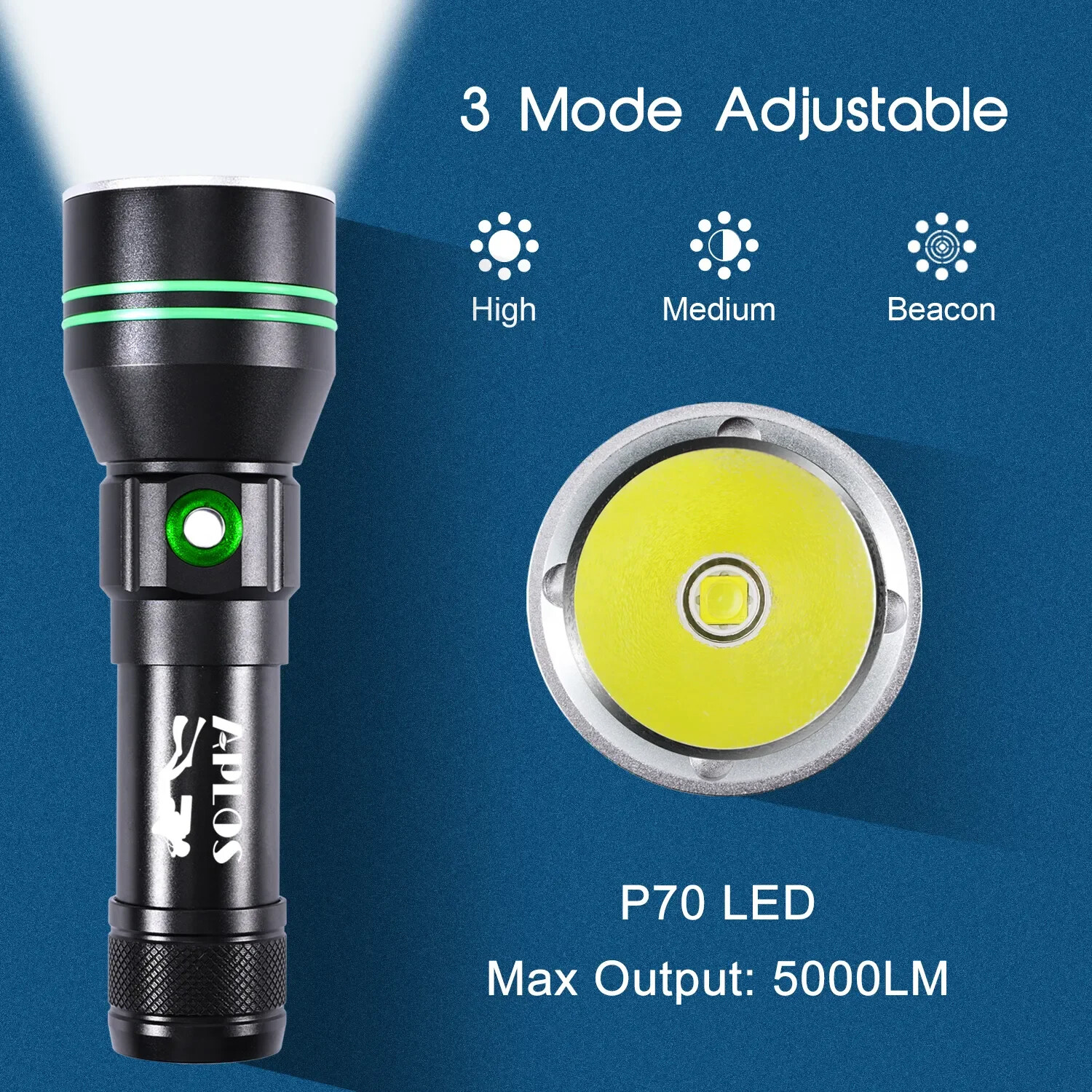 350000LM LED Professional Scuba Diving Light Underwater Flashlight Dive Torch