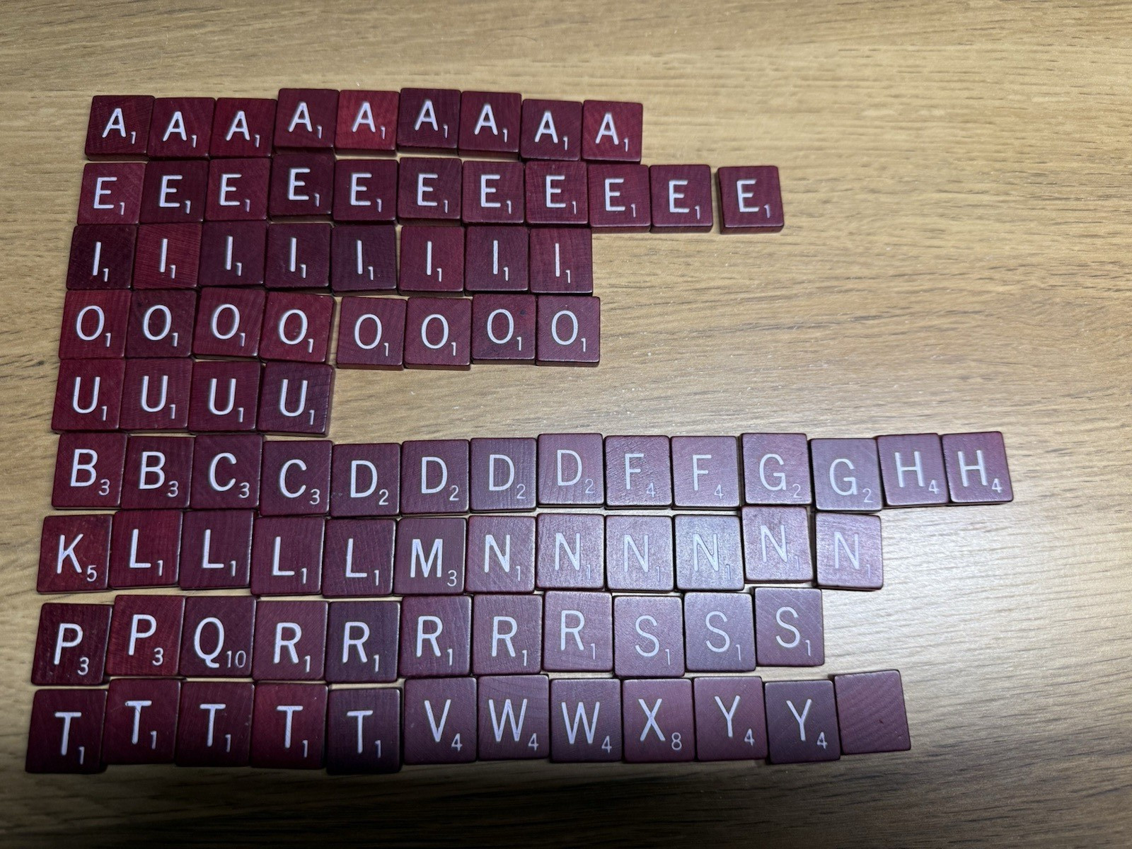 YOU PICK Scrabble Letters Maroon Burgundy Tiles White Game Replacement
