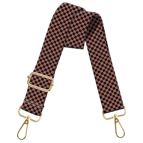 Purse Strap Crossbody Shoulder Straps 1.5 inch Wide L15-brown Checkered